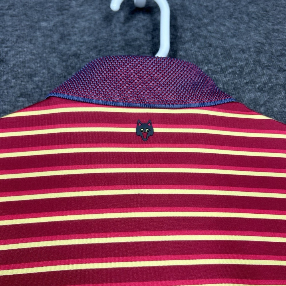 Greyson‎ Polo Shirt Mens S Red Wasaga Sugarcane Stripe Performance Golf - Picture 10 of 11